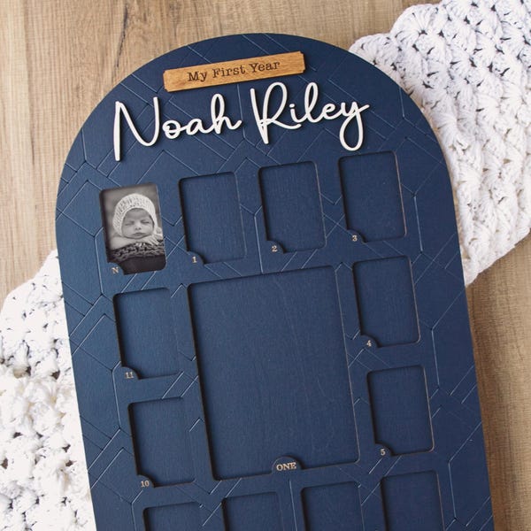 Baby First Year Picture Frame - Monthly Milestone Photo Collage