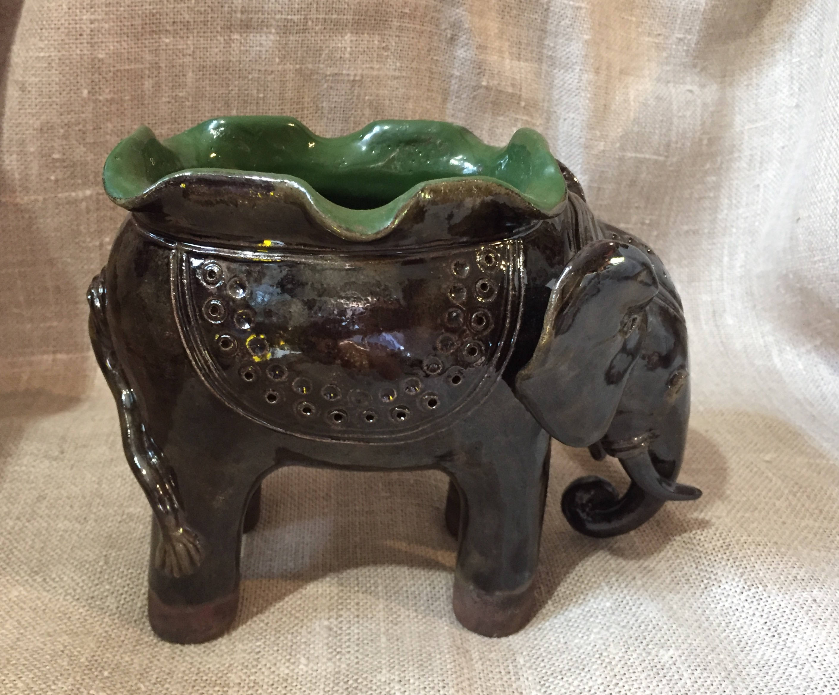 Ceramic vase elephant figurine sculpture handmade pottery Etsy