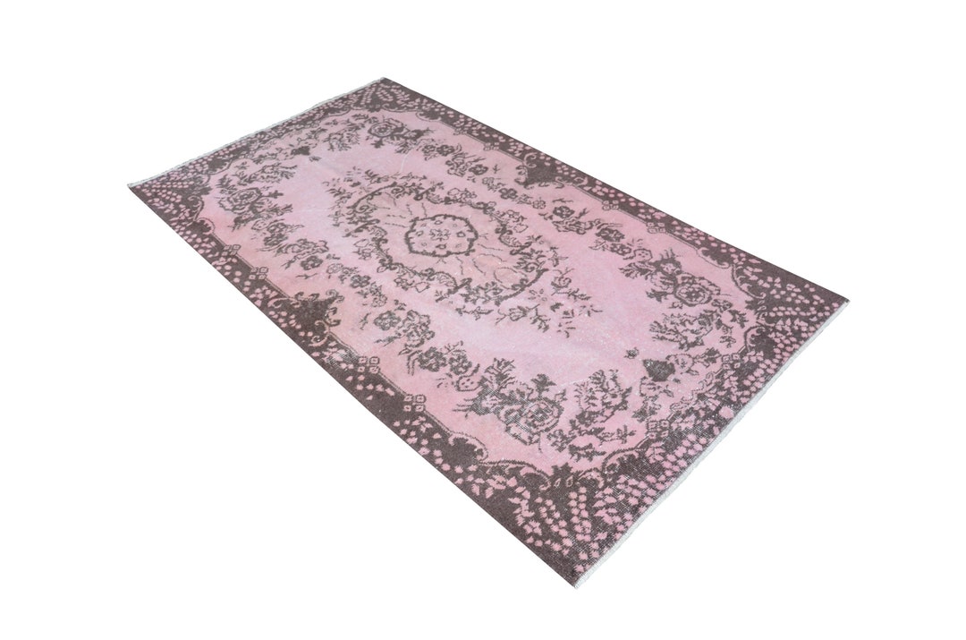 Pastel Pink Rug,oushak Overdyed Rug,low Pile Rug,contemporary Rug ...