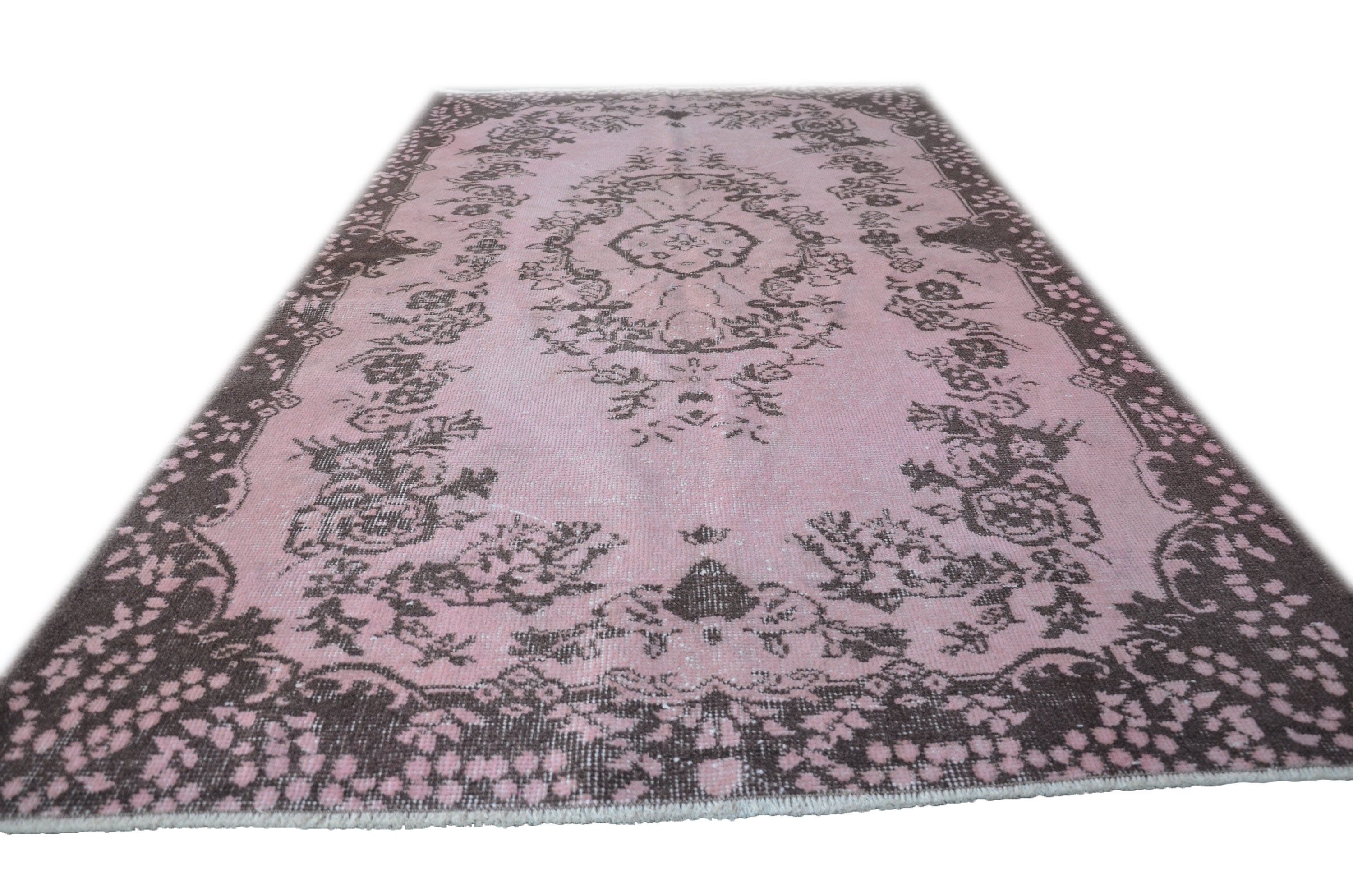 Pastel Pink Rug,oushak Overdyed Rug,low Pile Rug,contemporary Rug ...