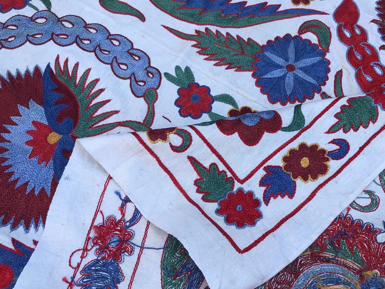 Suzani Wall Hanging Handmade Tablecloth with Full Condition Handmade Crochet Table Cover Bedspread Clove Design Fabric Turkish Bedding