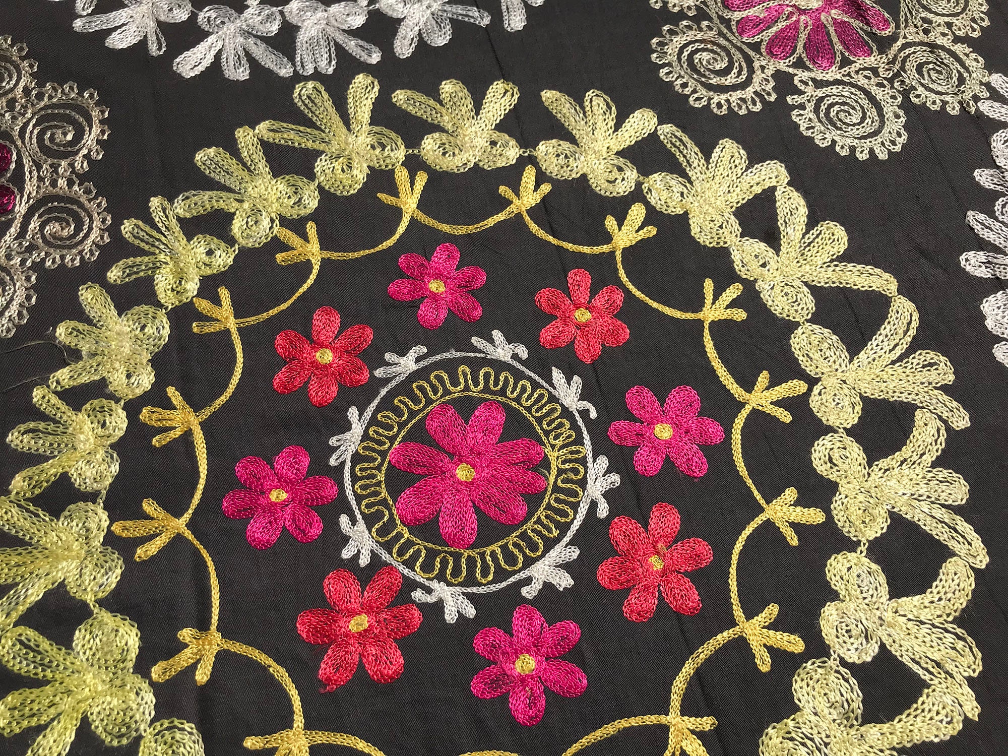 Colorful Textile Black Background Suzani Bedspread Perfect - Etsy