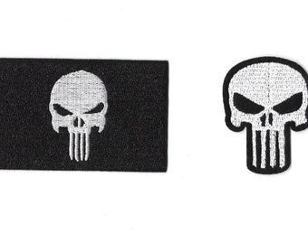 Armycrew USA Flag Punisher Skull Iron On Embroidered Patch 2 Pack