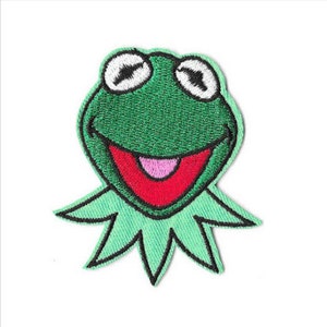 KERMIT THE FROG Iron on / Sew on Patch Embroidered Badge Cartoon Tv PT40