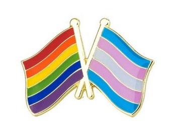 TRANSGENDER & GAY PRIDE Friendship Flag Enamel Pin Badge Lapel Brooch Gift PN124