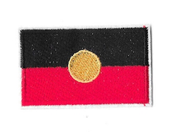 ABORIGINAL FLAG Iron on / Sew on Patch Embroidered Badge Australian Aussie PT692