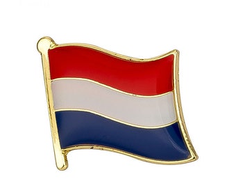 Pin Button Badge Ø25mm 1" Drapeau Flag Echarpe Europe Pays-Bas Netherlands NL 