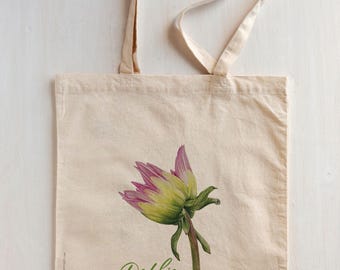 Foxglove and Bee Botanical Art Tote Bag | 100% Cotton Shopper Bag