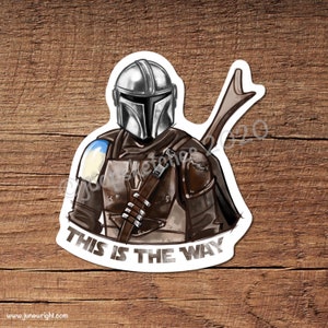 This Is The Way Sticker, Mando Vinyl Sticker - Car Decal, Laptop, Phone, Waterbottle Sticker, Mandalorian Sticker, Din Djarin