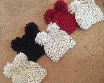 Chunky Puffball Crochet Beanie