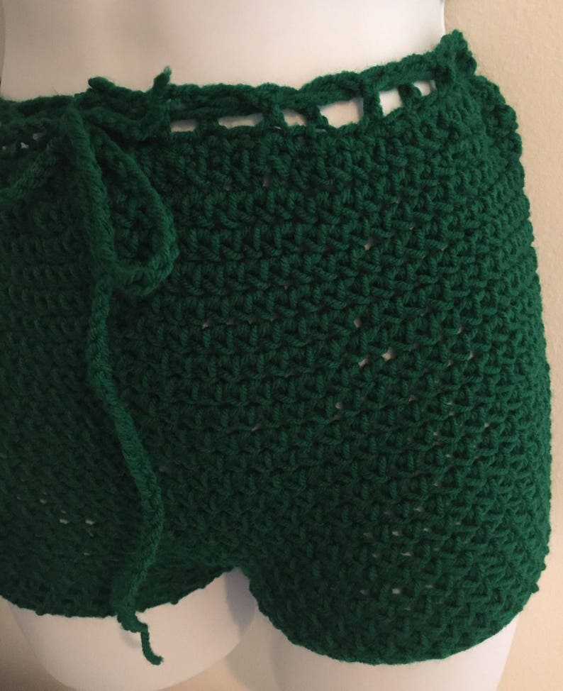 high waisted crochet shorts