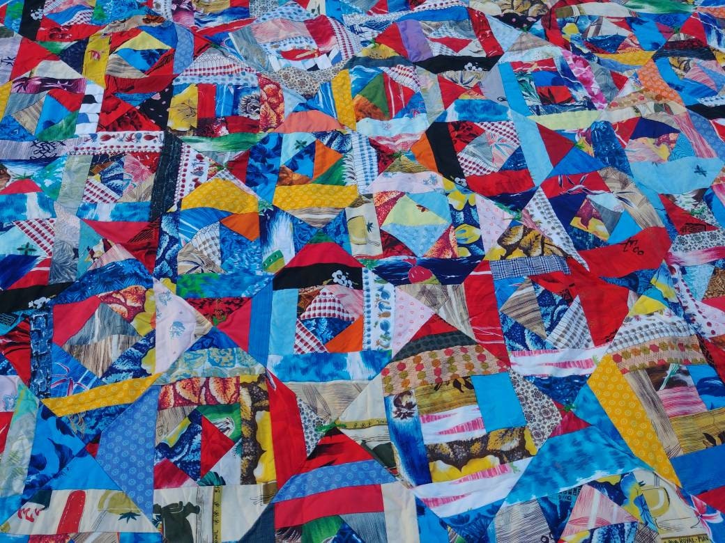 Vintage hawaiian patchwork quilt Etsy