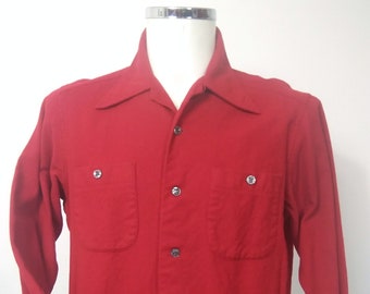 1950s red wool Pendleton shirt