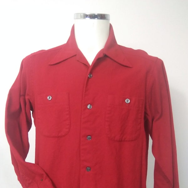 1950s red wool Pendleton shirt