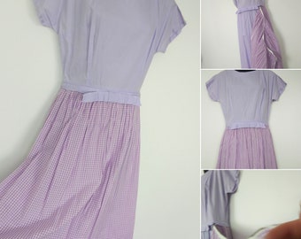 lilac gingham school dress