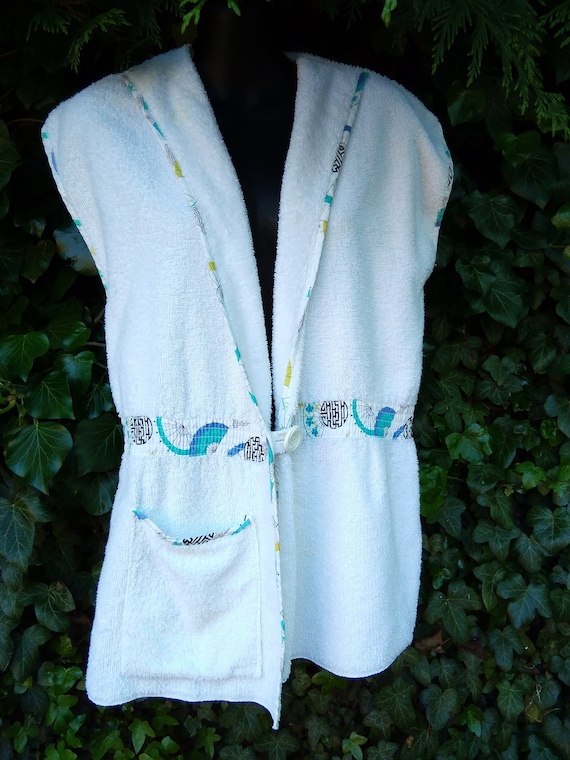 1950s towelling beach cover- up