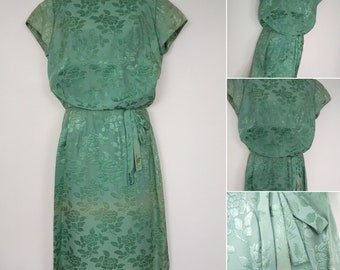 1950s green two tone dress