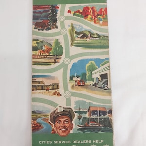 ILLINOIS USA Straßenkarte der 1940er Jahre