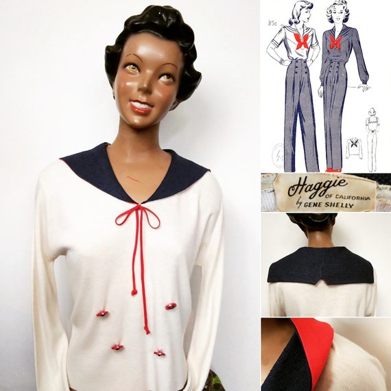 1930s Gene Shelly style sailors sweater