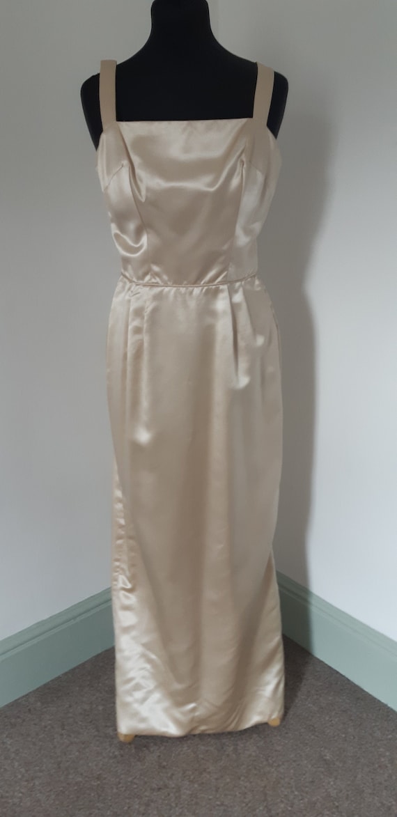 1950s Gold satin long gown