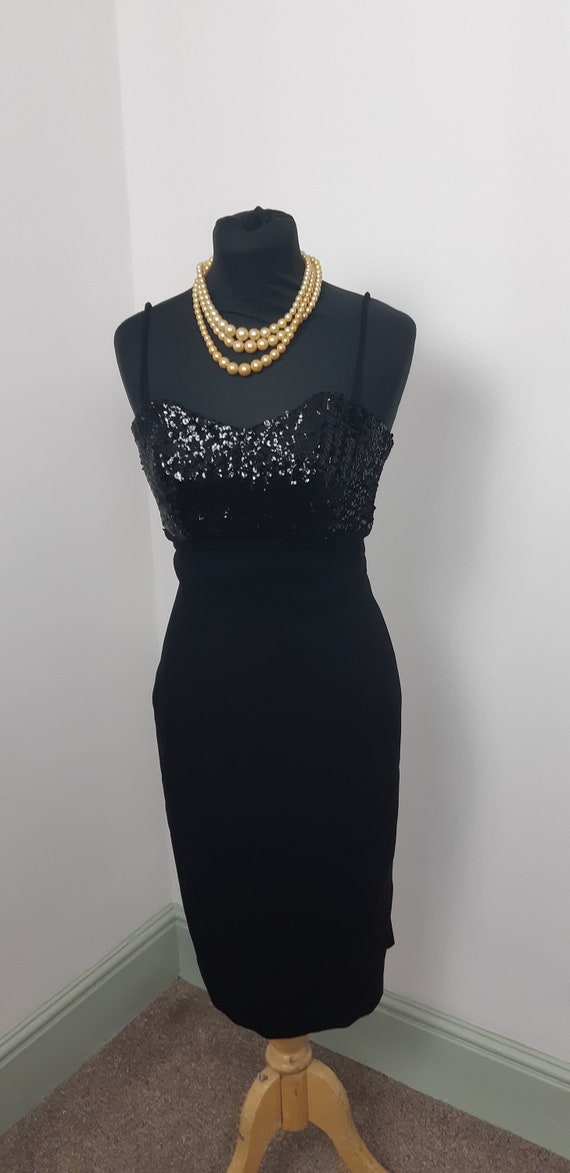 1950s Sequinned little black dress