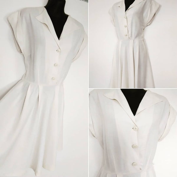 1940s white swing dress