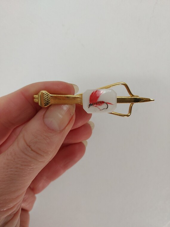 1950s fly fishing tie bar Gem