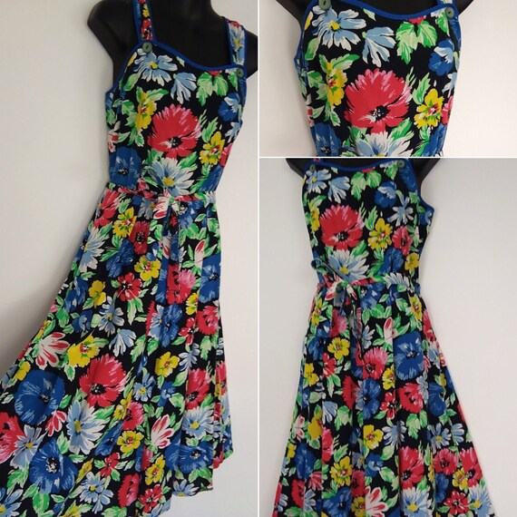 1940s floral novelty print sundress