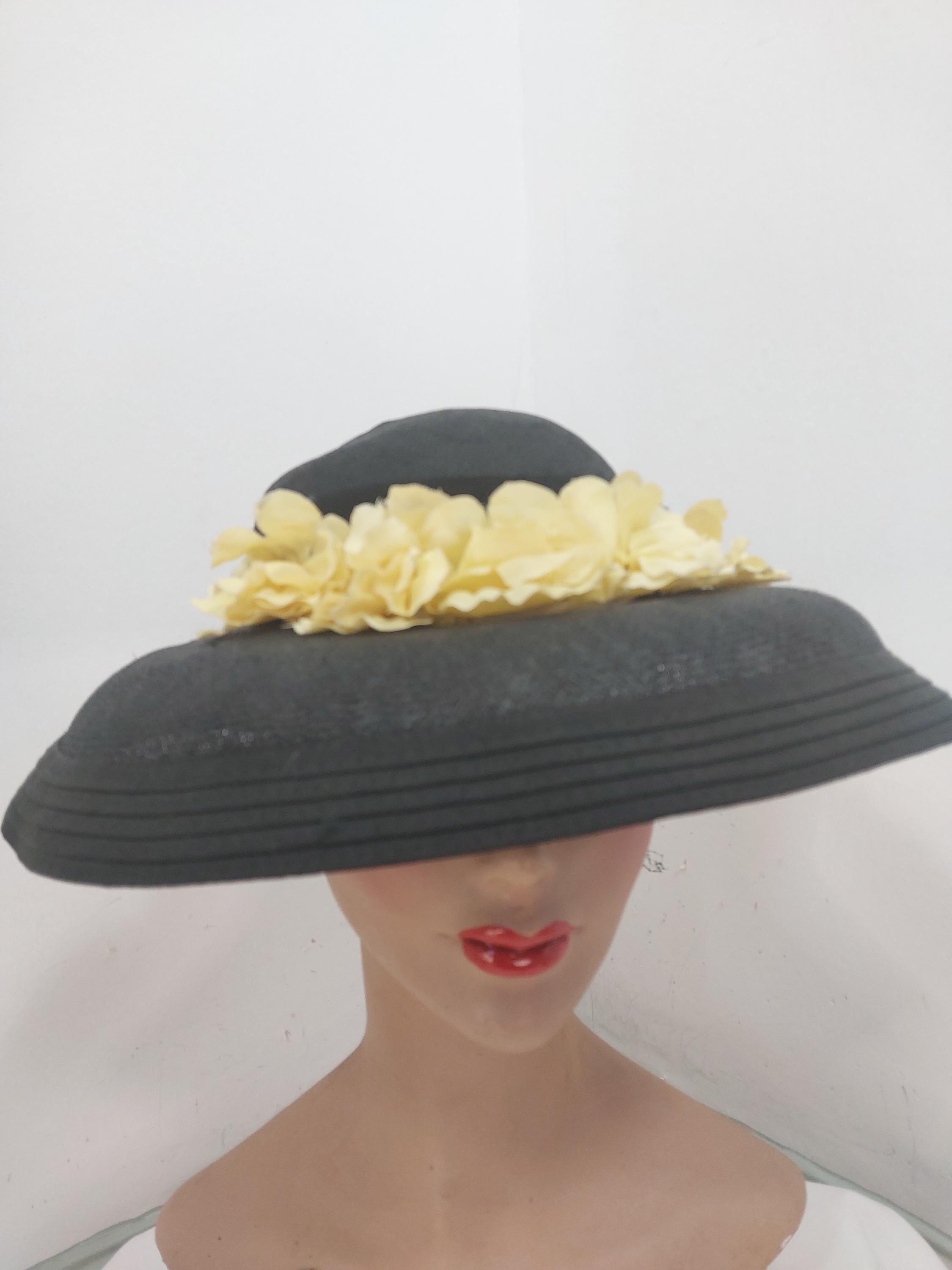 Elegant Yellow and Black Hat with Floral Accent MINI Kids Baseball Hat, Amelia Floral – SpearmintLOVE main image 4