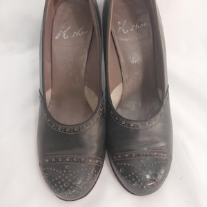 1940s Forest green K court shoes