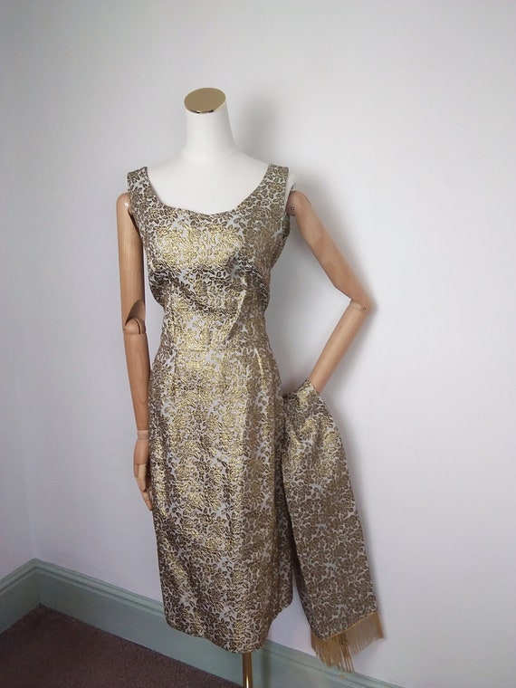 1950s Gold Lame dress - image 2