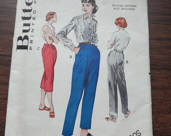 1950s trouser paper pattern
