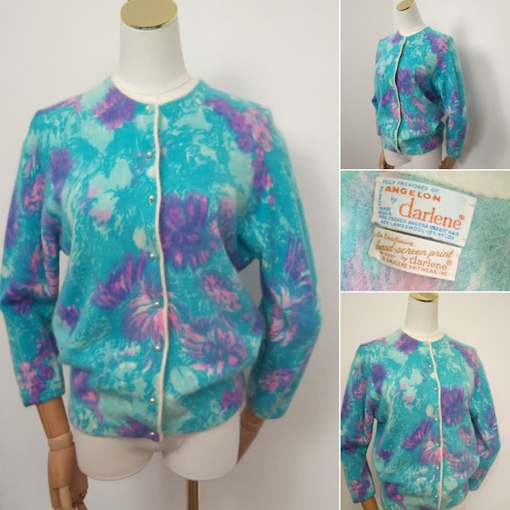 1950s Turquoise cashmere cardigan
