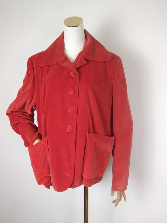 1940s Red velvet jacket
