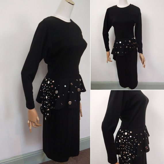 1940s style peplum & mirror dress