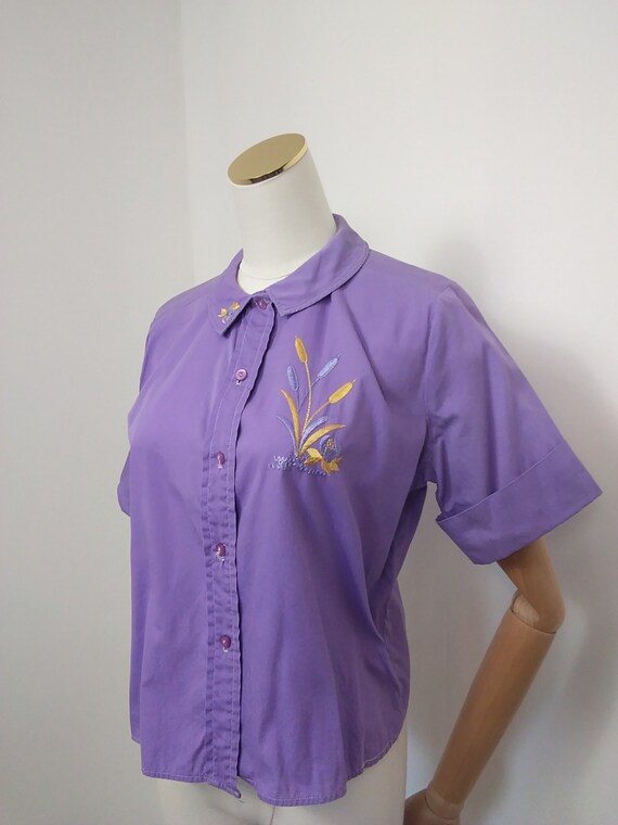 1950s novelty print blouse