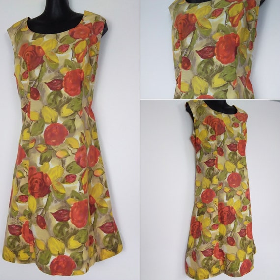 1950s fruit print dress
