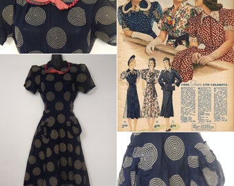 1930s sheer navy circle dress