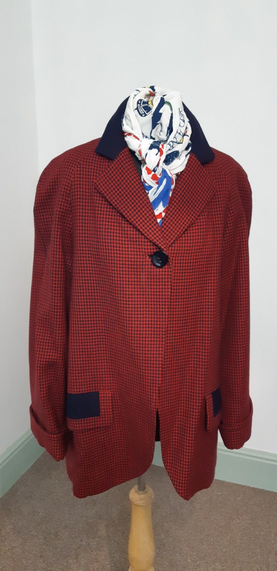 1940s Red and Blue dogtooth jacket