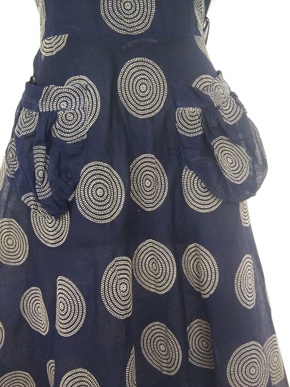 1930s sheer navy circle dress - image 4