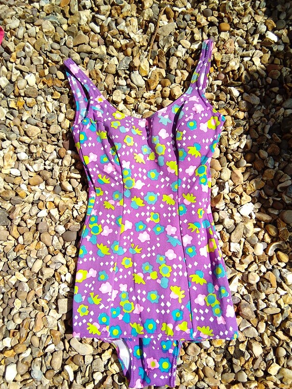 1960s purple swimming costume