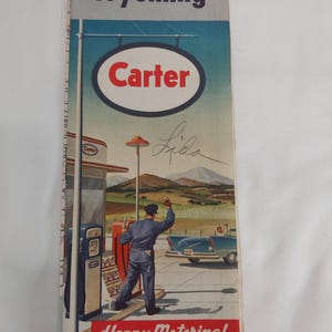 1950s Wyoming USA road map