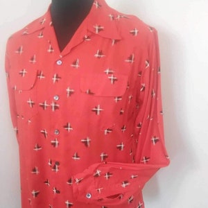 1950s style Atomic print rayon shirt image 1