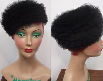 1950s , 60s black net hat