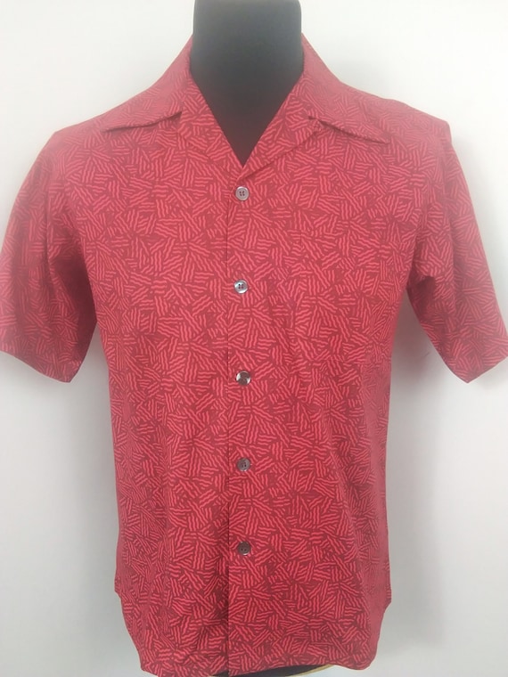 1950s Red Atomic Print Shirt - Etsy