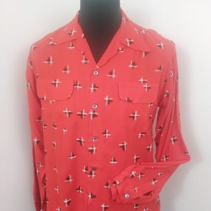 1950s style Atomic print rayon shirt image 2