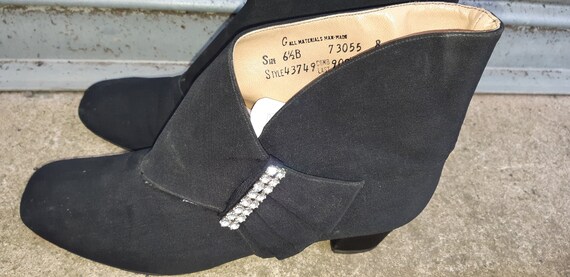 1940s satin & diamante boots