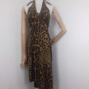 1970s Frederick&#39;s of Hollywood leopard print dress