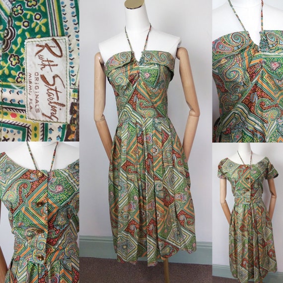 1950s halter neck dress and matching bolero