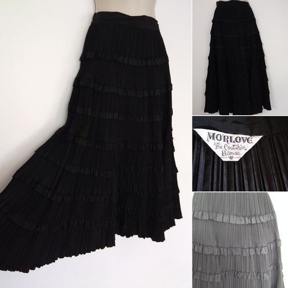 Vintage satin tiered circle skirt